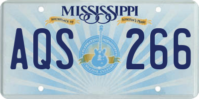 MS license plate AQS266