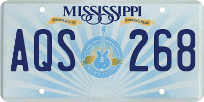 MS license plate AQS268