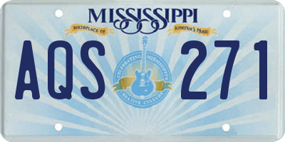 MS license plate AQS271