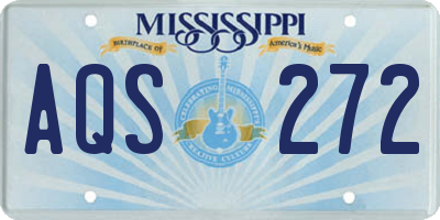 MS license plate AQS272