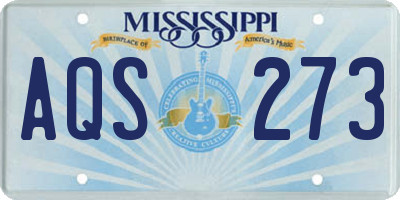 MS license plate AQS273