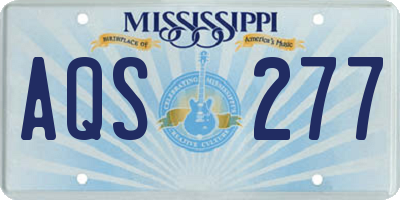 MS license plate AQS277