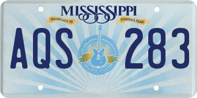 MS license plate AQS283