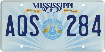 MS license plate AQS284