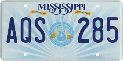 MS license plate AQS285