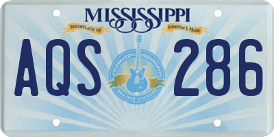 MS license plate AQS286