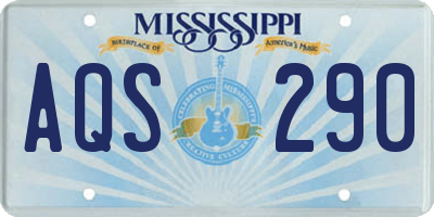 MS license plate AQS290