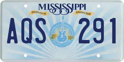 MS license plate AQS291