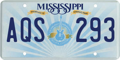 MS license plate AQS293
