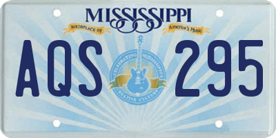 MS license plate AQS295