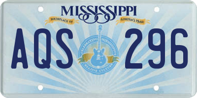 MS license plate AQS296
