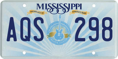 MS license plate AQS298