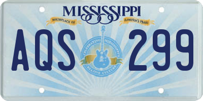 MS license plate AQS299