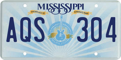 MS license plate AQS304