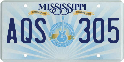 MS license plate AQS305