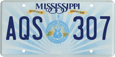 MS license plate AQS307