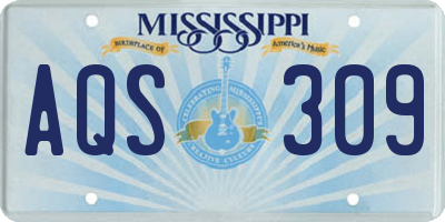 MS license plate AQS309