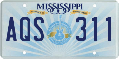MS license plate AQS311