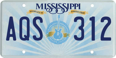 MS license plate AQS312
