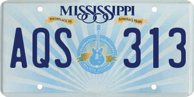 MS license plate AQS313