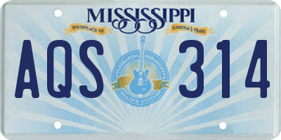 MS license plate AQS314