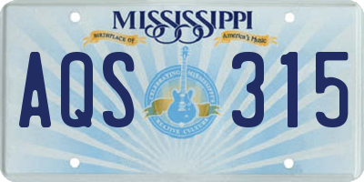 MS license plate AQS315