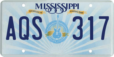 MS license plate AQS317