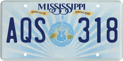 MS license plate AQS318