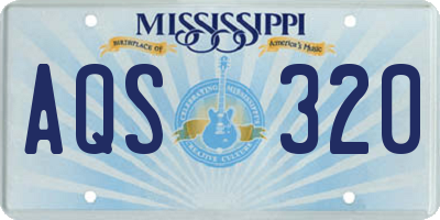 MS license plate AQS320