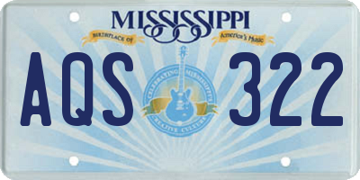 MS license plate AQS322
