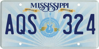 MS license plate AQS324