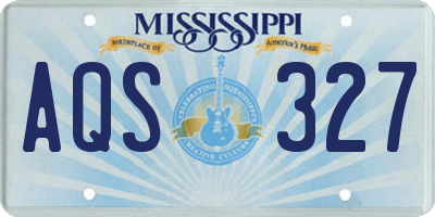 MS license plate AQS327