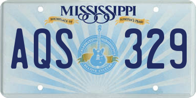 MS license plate AQS329