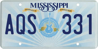 MS license plate AQS331