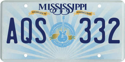 MS license plate AQS332