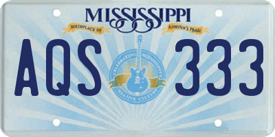MS license plate AQS333