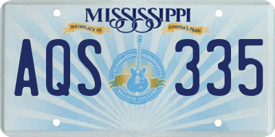 MS license plate AQS335