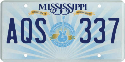 MS license plate AQS337