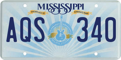 MS license plate AQS340