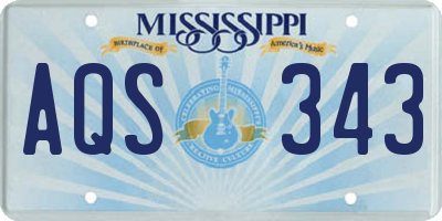 MS license plate AQS343