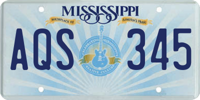 MS license plate AQS345