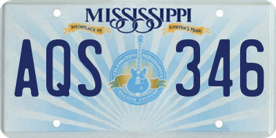 MS license plate AQS346