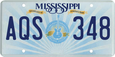 MS license plate AQS348