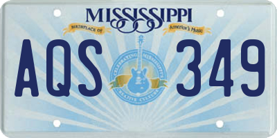 MS license plate AQS349