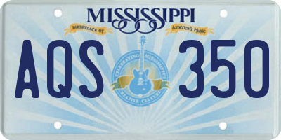 MS license plate AQS350