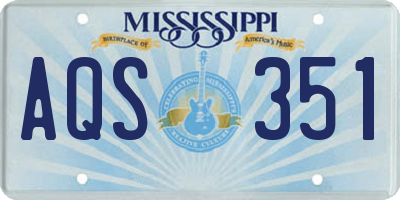 MS license plate AQS351