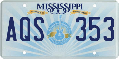 MS license plate AQS353