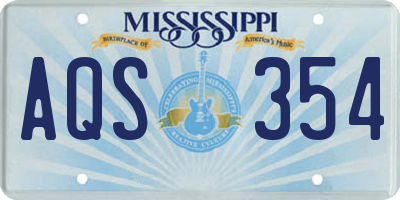 MS license plate AQS354
