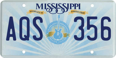 MS license plate AQS356