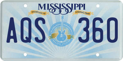 MS license plate AQS360